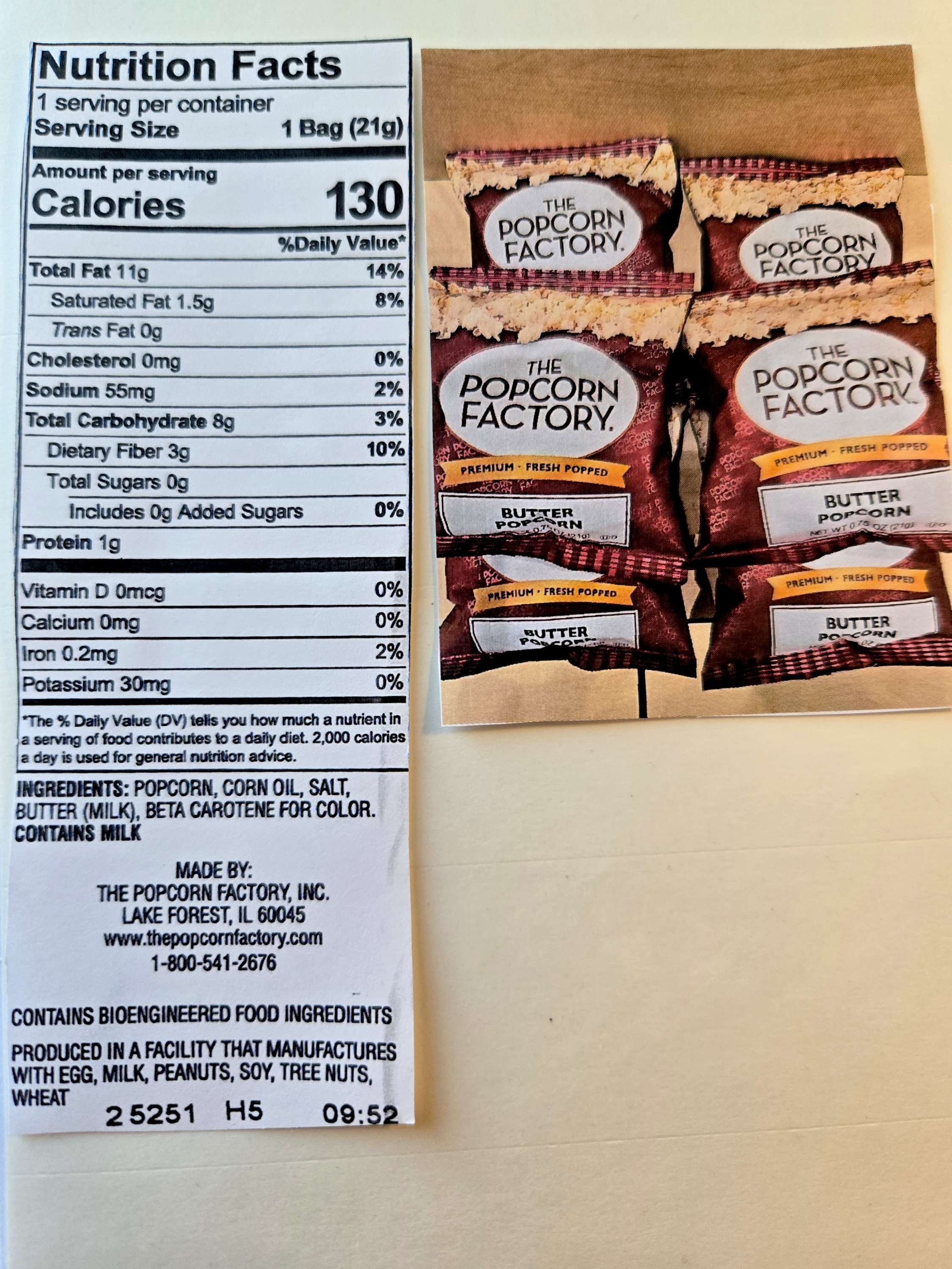 Nutrition Facts Bag 1